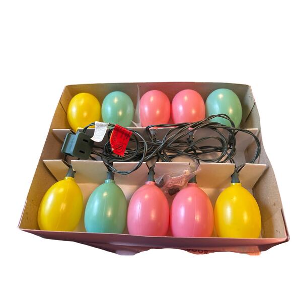 VTG Easter Egg Plug-in String Lights For Indoor/Outdoor Use Multi Color Festive - Picture 2 of 5